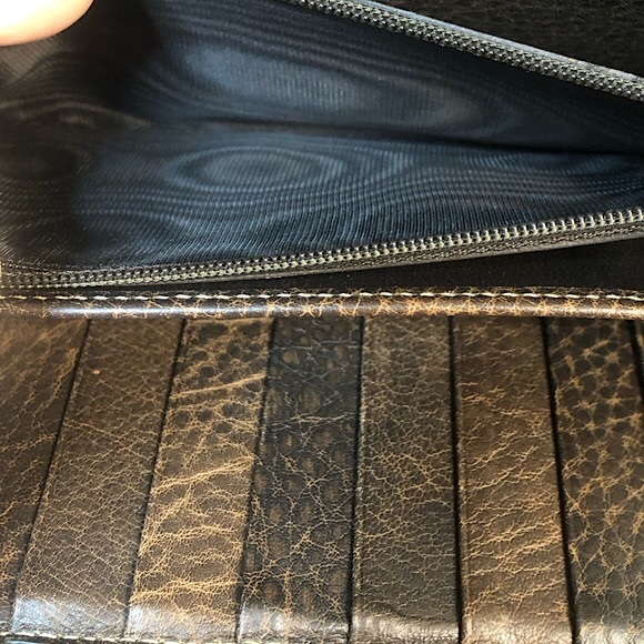 GUCCI Bamboo Zipper Pull GG Web Canvas and Leather Continental Wallet and Clutch - Picture 8 of 17